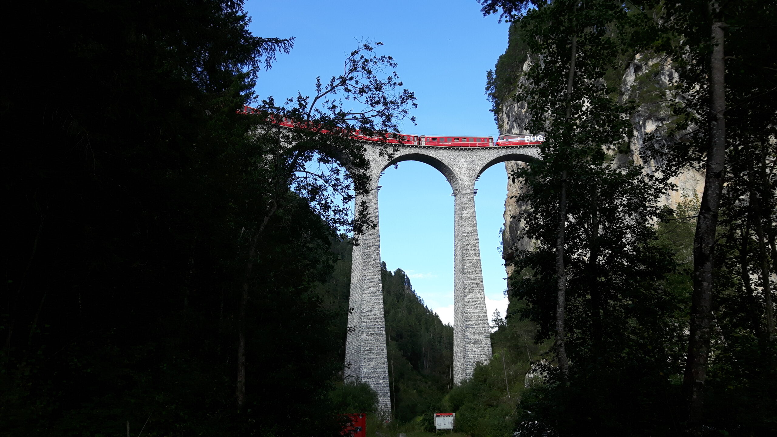 Albulatal Filisur Rhätische Bahn Landwasserviadukt Unesco-Welterbe
